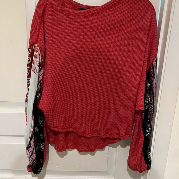Free People Patterned Sleeve Top - Picture 2 of 5